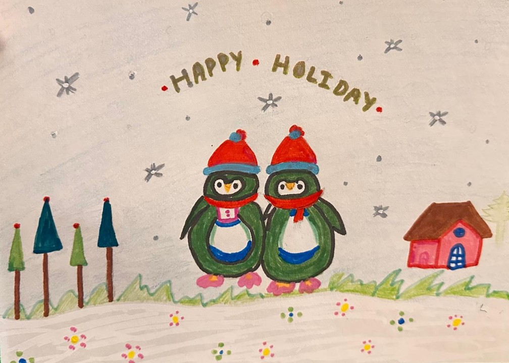 "Happy Snowy Snowman"  by Avika, age 5