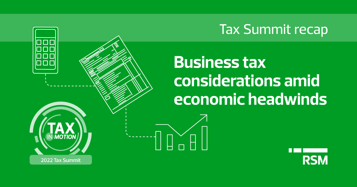 Business tax considerations amid economic headwinds