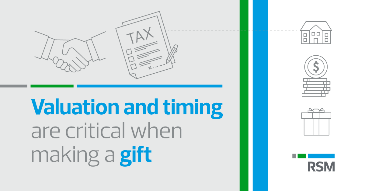 Valuation and timing are critical when making a gift