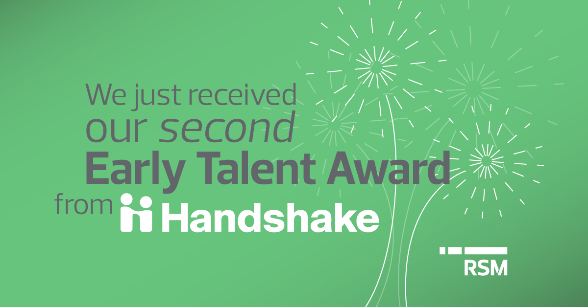 RSM Receives Second Early Talent Award from Handshake