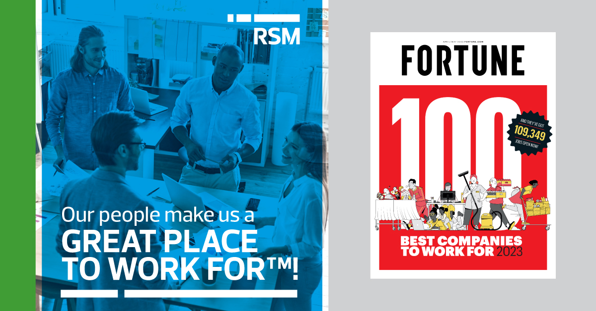 RSM Included in Great Place to Work®/Fortune Magazine’s 2023 100 Best