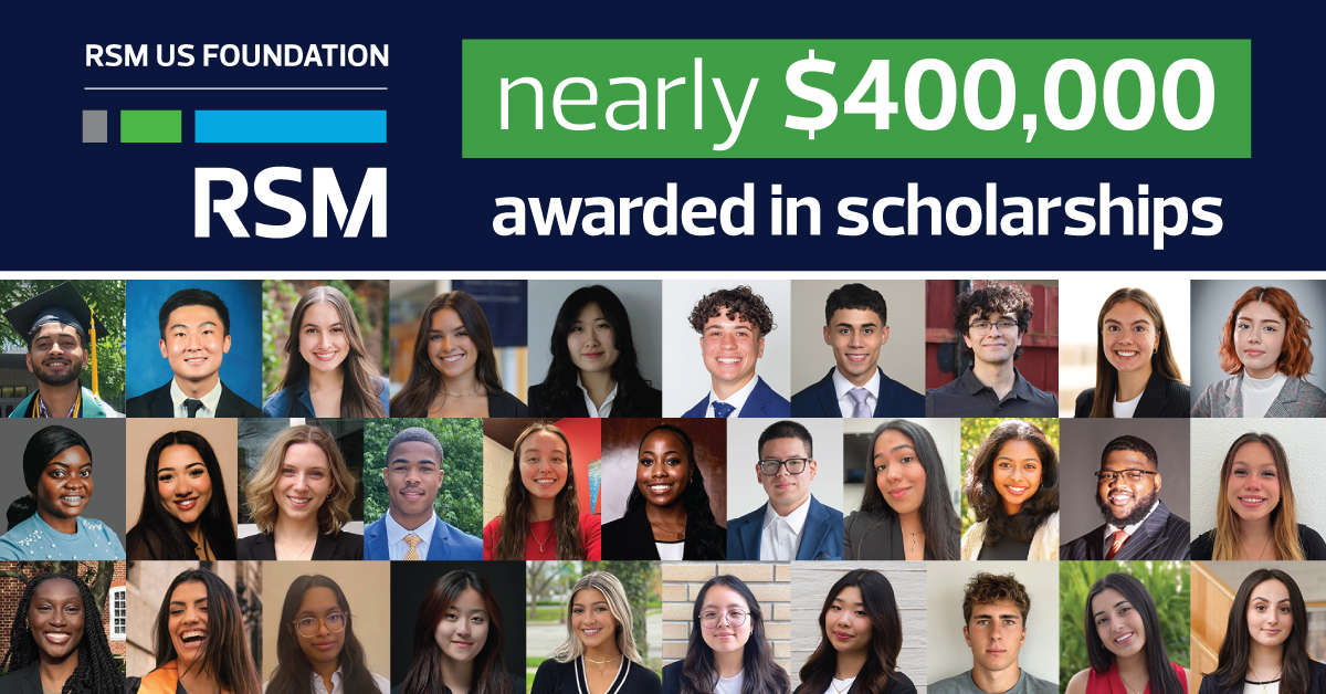 RSM US Foundation Awards Nearly 400,000 in Scholarships for 20242025