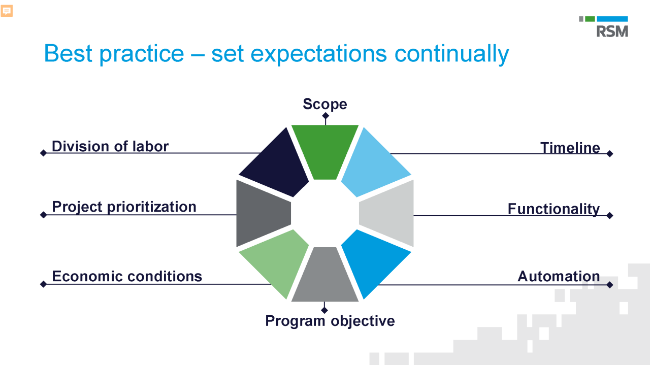 Set expectations continually