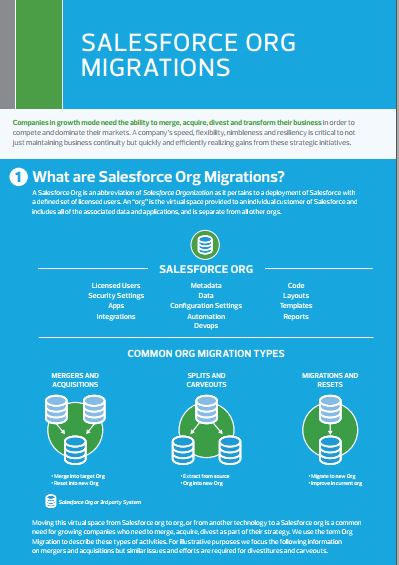 Learn what Salesforce org migrations are and discover key considerations and challenges, successful approaches to solving problems, tips for executing them effectively, and how to get started.